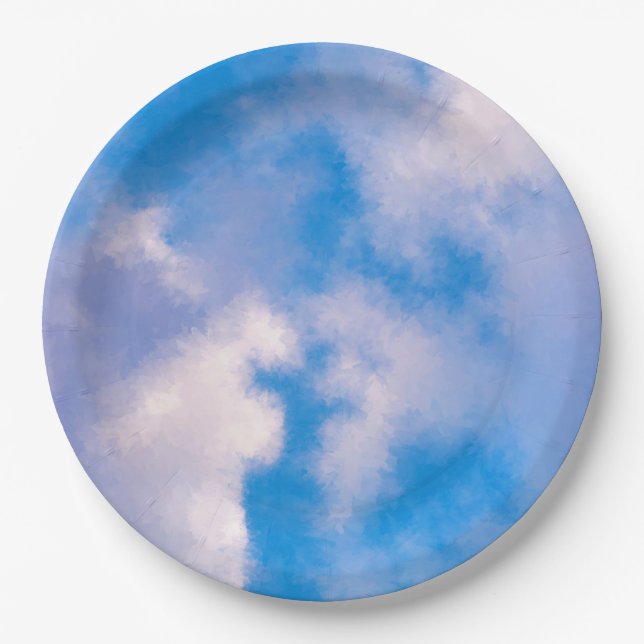 Clouds Paper Plates 9" (Front)