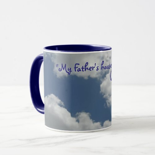 Clouds Pattern Bible Verse Blue Mug
