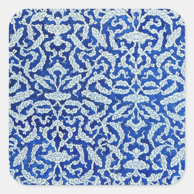 Clouds pattern square sticker (Front)