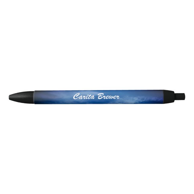 Clouds Personalized Black Trim Pen (Front)