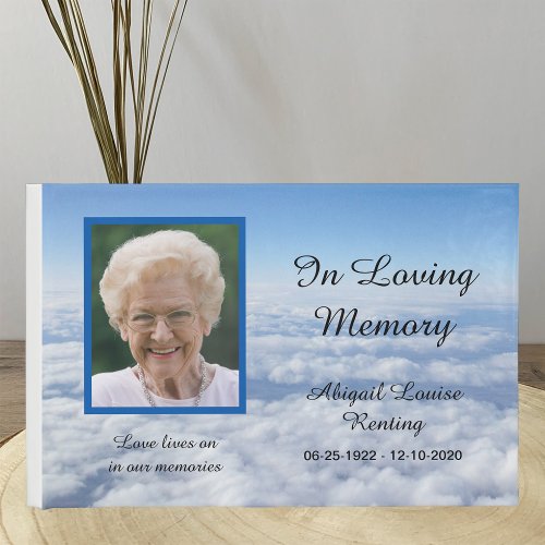 Clouds Photo Memorial or Funeral Guest Book