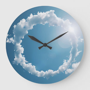 Clouds Photography Blue Sky Large Clock