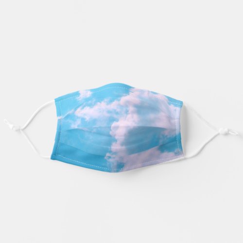 Clouds Print Cloth Face Mask _ tewht