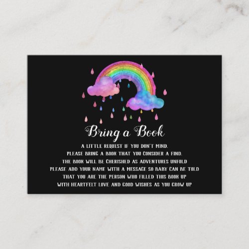 *~* Clouds Rain Drops Rainbows Bring a Book Enclosure Card
