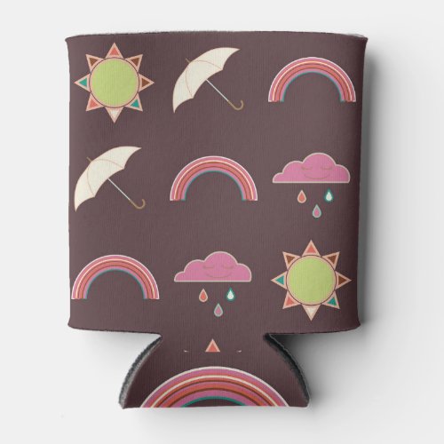 Clouds rain sun umbrella pattern can cooler