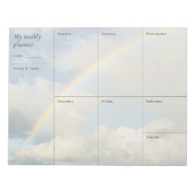 Clouds & rainbow modern aesthetic Weekly Planner