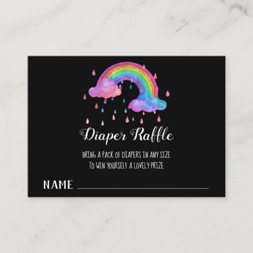  Clouds Rainbow Rain Drops Diaper Raffle Enclosure Card