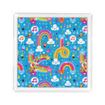 clouds rainbows rain drops hearts pattern acrylic tray