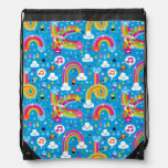 clouds rainbows rain drops hearts pattern drawstring bag
