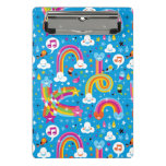 clouds rainbows rain drops hearts pattern mini clipboard