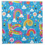clouds rainbows rain drops hearts pattern napkin