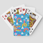 clouds rainbows rain drops hearts pattern poker cards