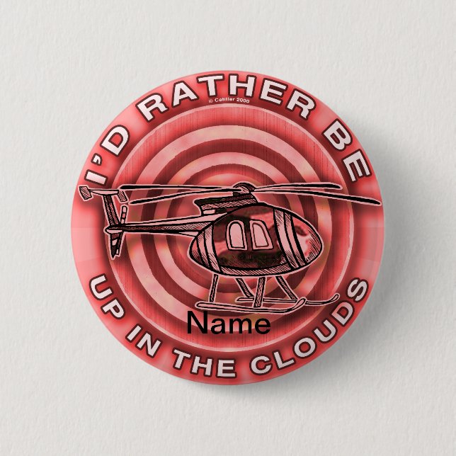 Clouds Red Helicopter Button (Front)