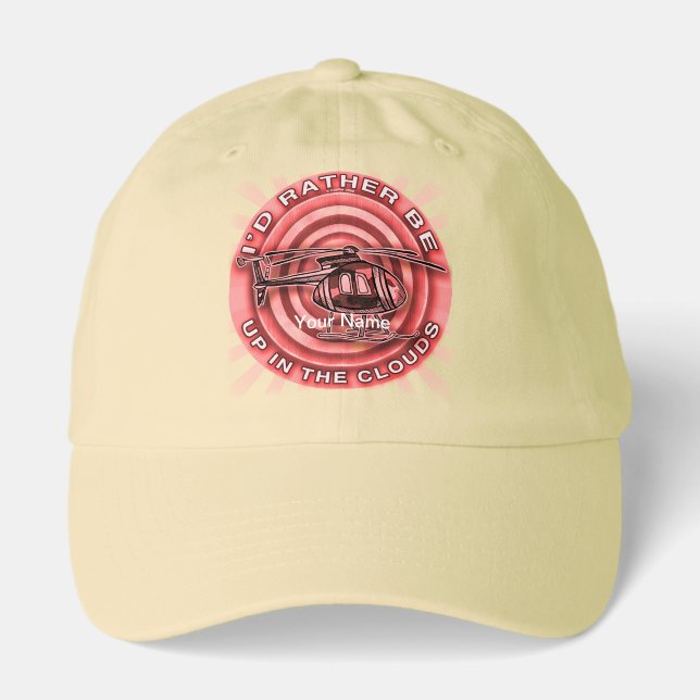 Clouds Red Helicopter  hat  (Front)