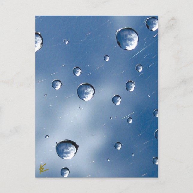 Clouds Reflected in Dew Drops Against Blue Sky Postcard (Front)