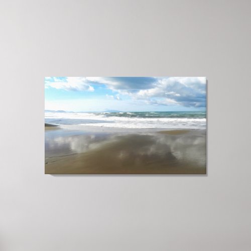 Clouds reflected in the water Digital art painti Canvas Print