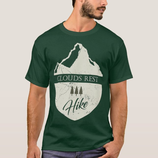 Clouds Rest California Hiking with Mountain T-Shirt (Front)