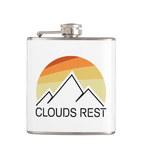 Clouds Rest Mountain Yosemite Retro Flask