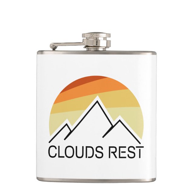 Clouds Rest Mountain Yosemite Retro Flask (Front)