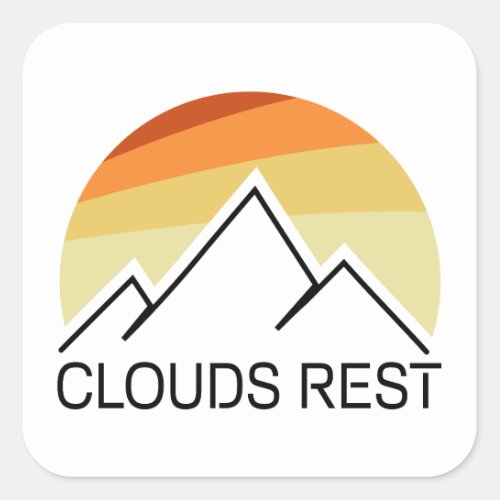 Clouds Rest Mountain Yosemite Retro Square Sticker