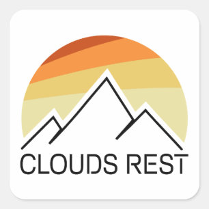 Clouds Rest Mountain Yosemite Retro Square Sticker
