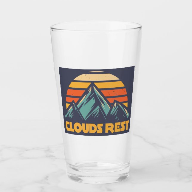 Clouds Rest Mountain Yosemite Retro Turquoise Glass (Front)