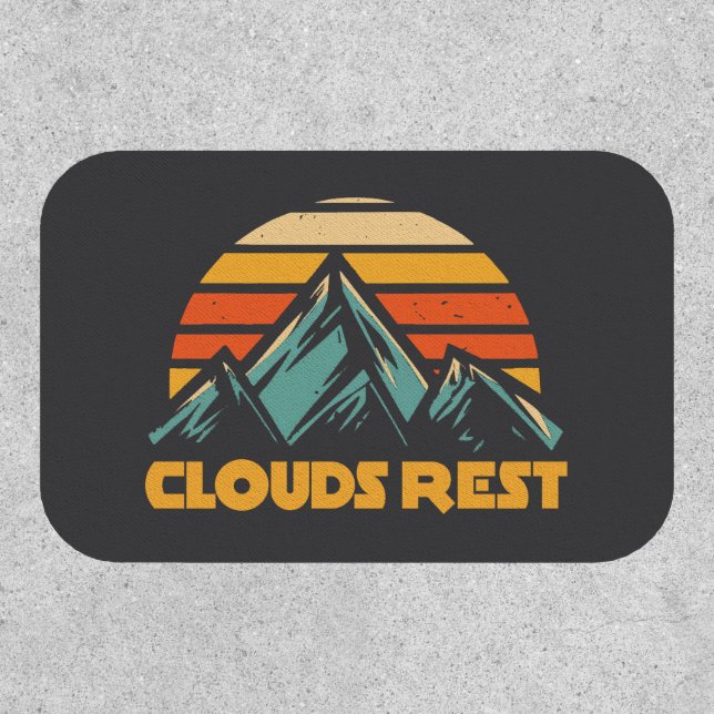 Clouds Rest Mountain Yosemite Retro Turquoise Patch (Front)