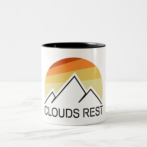 Clouds Rest Mountain Yosemite Retro Two_Tone Coffee Mug