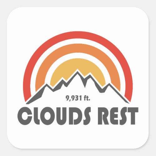 Clouds Rest Mountain Yosemite Square Sticker