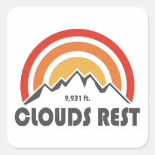 Clouds Rest Mountain Yosemite Square Sticker