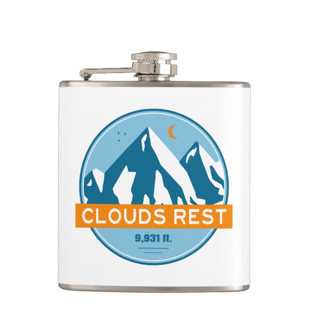 Clouds Rest Mountain Yosemite Stars Moon Flask (Front)