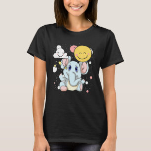 Clouds Safari Africa Zoo Animal Cute Baby Elepha T-Shirt