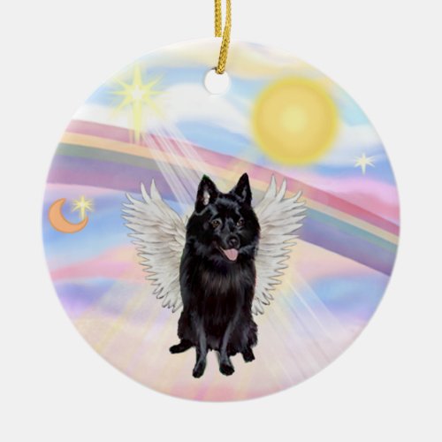 Clouds _ Schipperke Angel Ceramic Ornament