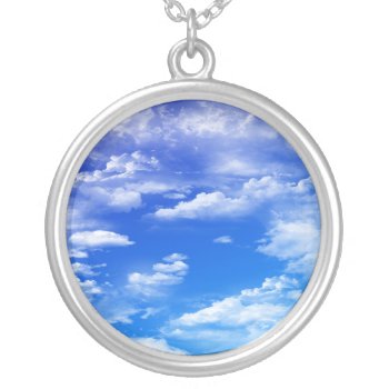Clouds Silver Plated Necklace by CBgreetingsndesigns at Zazzle