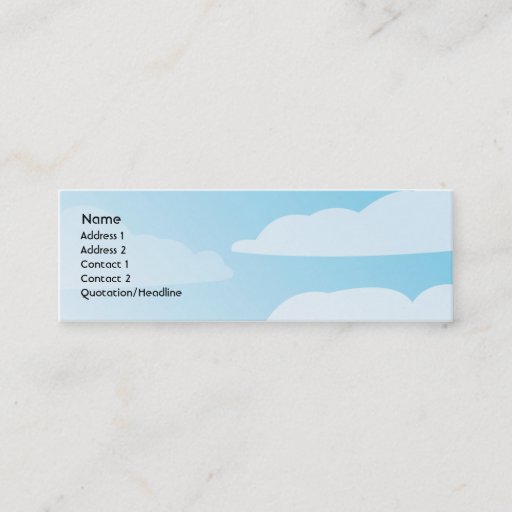 Customizable Clouds - Skinny Business Card Template
