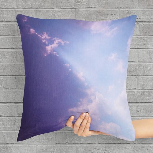 Clouds Sky Pastel colors Scenic Skyscape Photo Throw Pillow