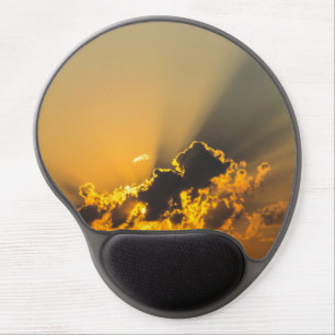 Clouds, Sky & Yellow Sunset Gel Mouse Pad