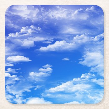 Clouds Square Paper Coaster by CBgreetingsndesigns at Zazzle
