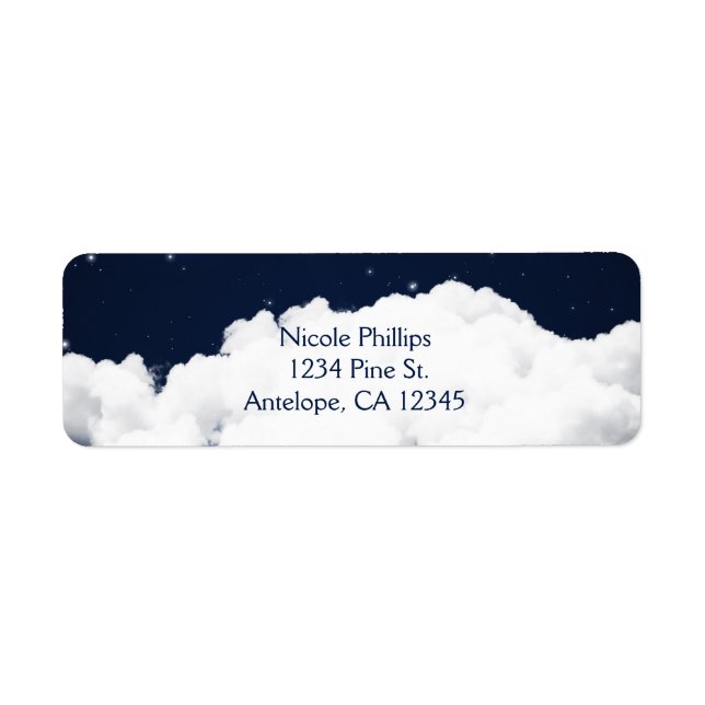 Clouds Starry Night Sky Celestial Address Labels (Front)