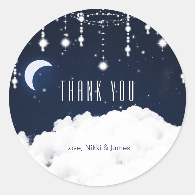 Clouds Starry Night Sky Celestial Stickers (Front)