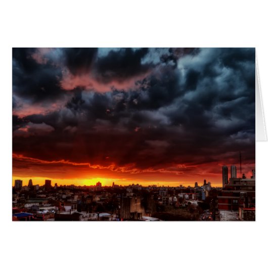 Clouds, Sunset And Red Cards (Front Horizontal)