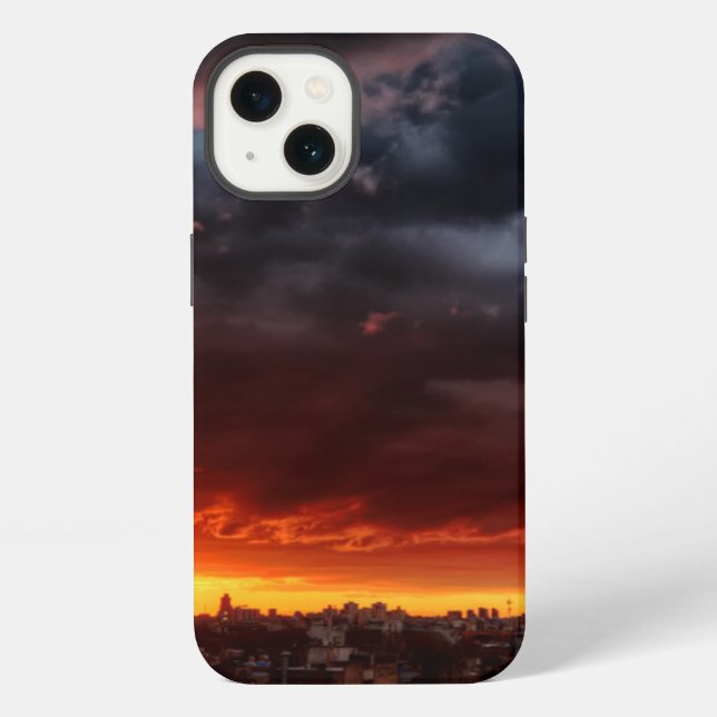 Clouds, Sunset And Red Iphone Case (Back)