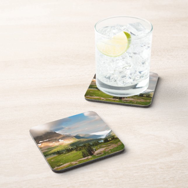 Clouds Sweeping Through Mountains Beverage Coaster (Right Side)