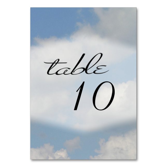 Clouds Table Number (Front)