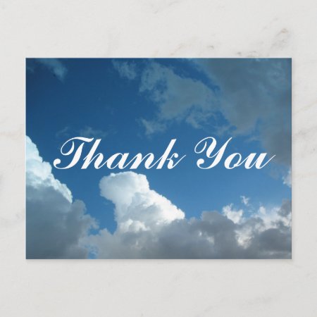 Clouds  Thank You Postcard