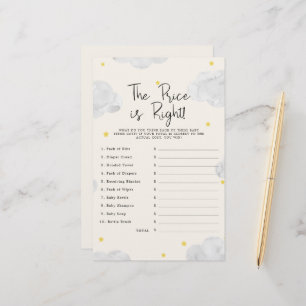 Clouds The Price is Right Baby Shower Game