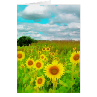 Clouds today, Sunflower card, nature photography Cards