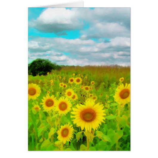 Clouds today, Sunflower card, nature photography Cards (Front)