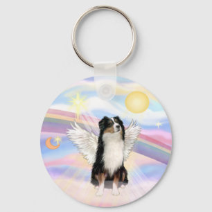 Clouds - Tri Color Australian Shepherd Keychain