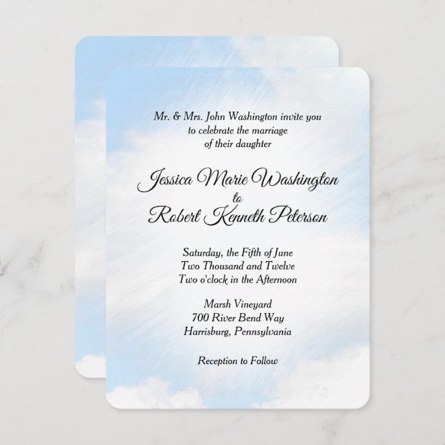 Clouds Wedding Invitations (Front/Back)
